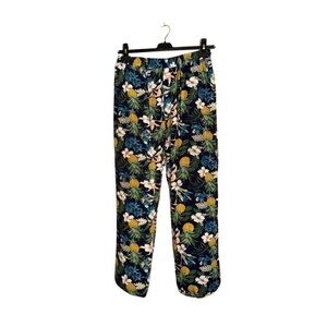 Pineapple & Tropical Patterned Chicoree Drawstring Pants (Size L)
